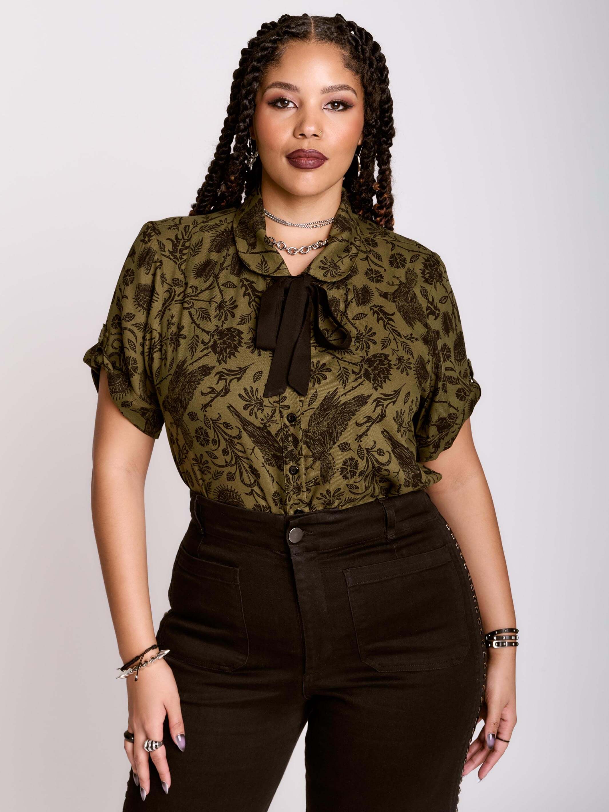 Raven Brocade Academia Shirt - Image 4